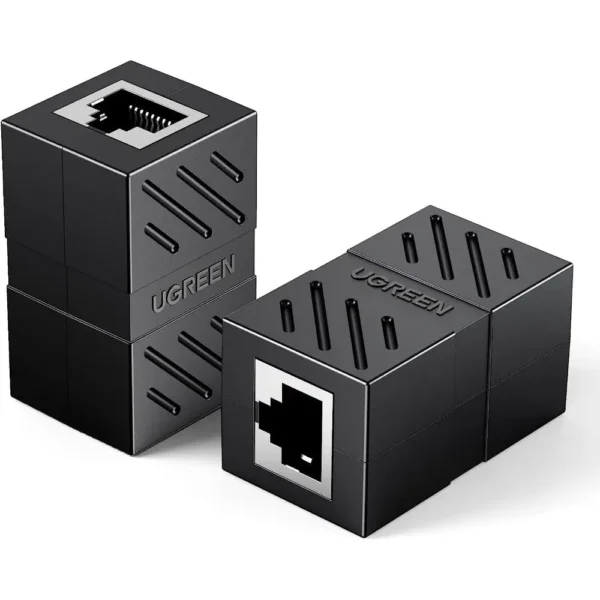 RJ45 Ethernet Cable Extender AdapterBlack 1PCS