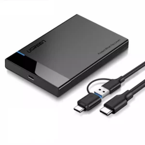 UGREEN USB 3.1 2.5" Hard Drive
Enclosure 6G with USB-A to USB-C
Cable + USB-C to USB-C Cable