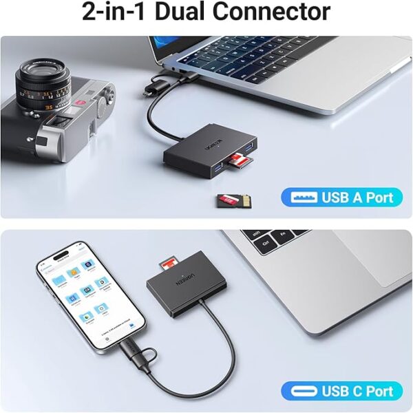 USB-C /USB-A To TF/SD 3.0 + 2xUSB-A3.0 Card Reader TF/SD 3.0 + 2xUSB-A 3.0 - Image 2