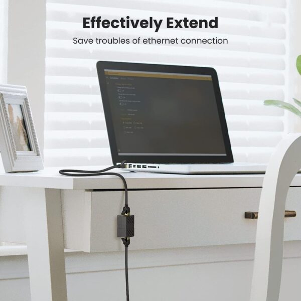 RJ45 Ethernet Cable Extender AdapterBlack 1PCS - Image 2