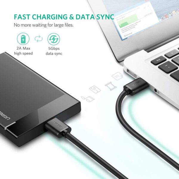USB 3.0 A Male To Micro USB 3.0 MaleCable Black 1M - Image 2