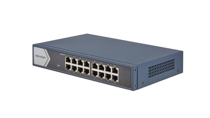 16 Gigabit RJ45 ports, 19-inch Rack-mountable Steel Case Unmanaged Switch