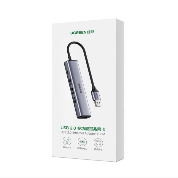 UGREEN USB3.0 to 3×USB3.0 +RJ45 (1000M) Ethernet Adapter Type-C Power Supply