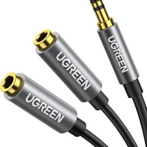 UGREEN 3.5mm male to 2 Female Audio Cable Aluminum Case (Black)