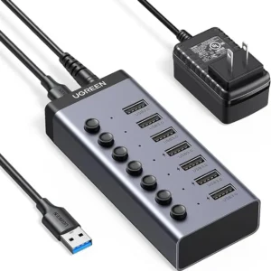 UGREEN USB-C to 7-Port USB-A 3.0 HubDC 12V EU