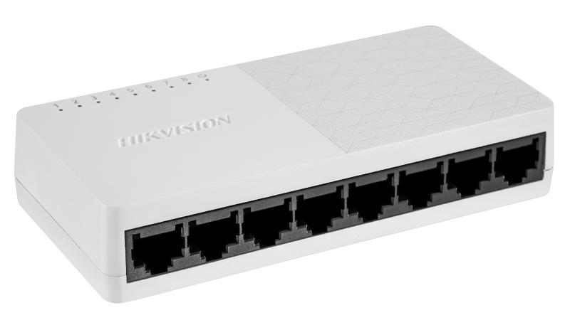 L2, Unmanaged, 8 Gigabit RJ45 ports, desktop plastic switch