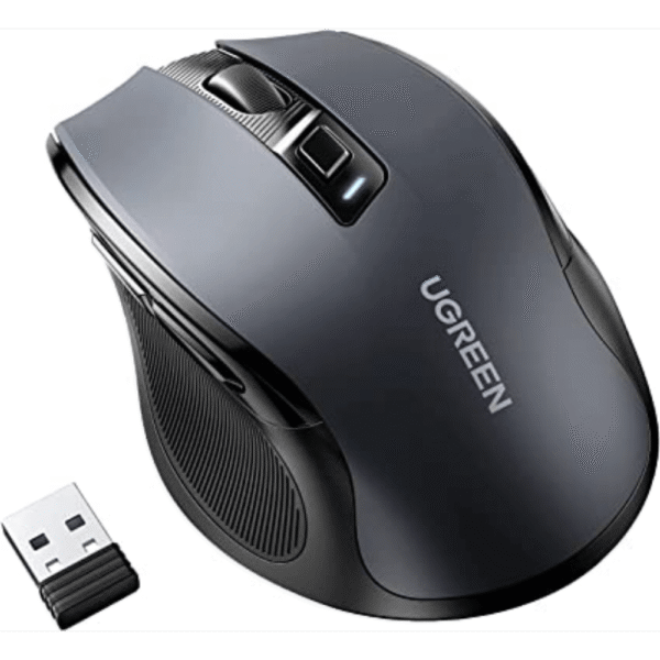 Ergonomic Contoured-Shape DesignWireless Mouse 2.4 GHz&BT Black?AAalkaline battery not included)