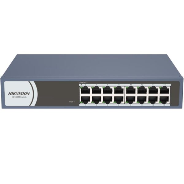 16 10/100M RJ45 ports, 19-inch Rack-mountable Steel Case Unmanaged Switch