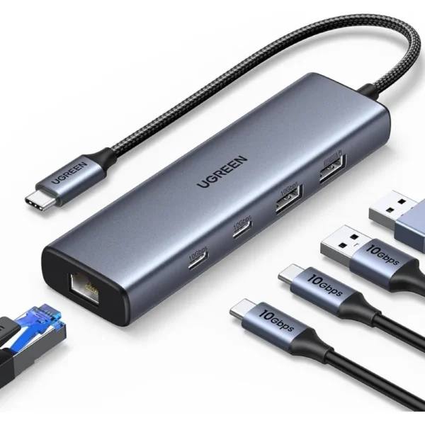 USB 3.2 C to USB-A 3.2+USB-A 2.0+2*
USB-C 3.2 Converter + Gigabit with USBC Power Port