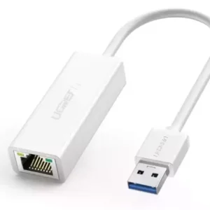 USB 3.0 A To Gigabit Ethernet AdapterWhite ABS 10cm