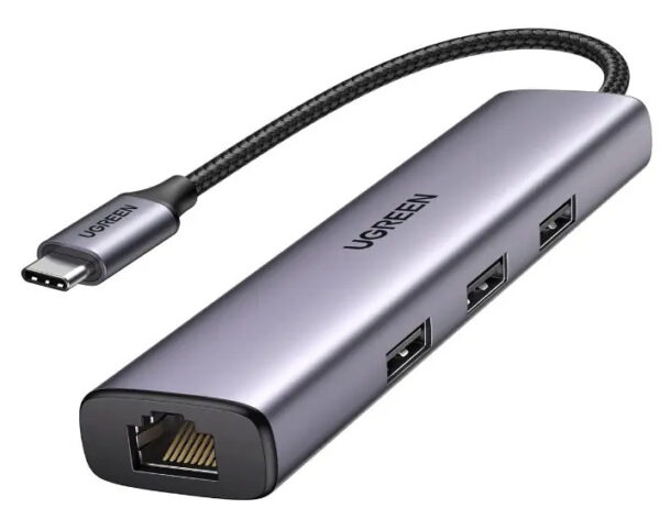 UGREEN USB-C to 3×USB3.0 Hub+RJ45 (1000M) Ethernet Adapter
