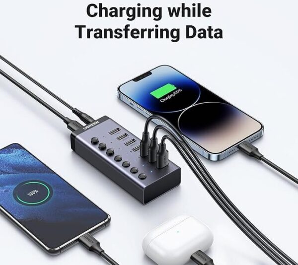 UGREEN USB-C to 7-Port USB-A 3.0 HubDC 12V EU - Image 2