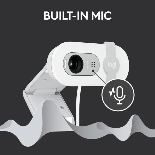 BRIO 100 Logitech HD Webcam White - Image 2
