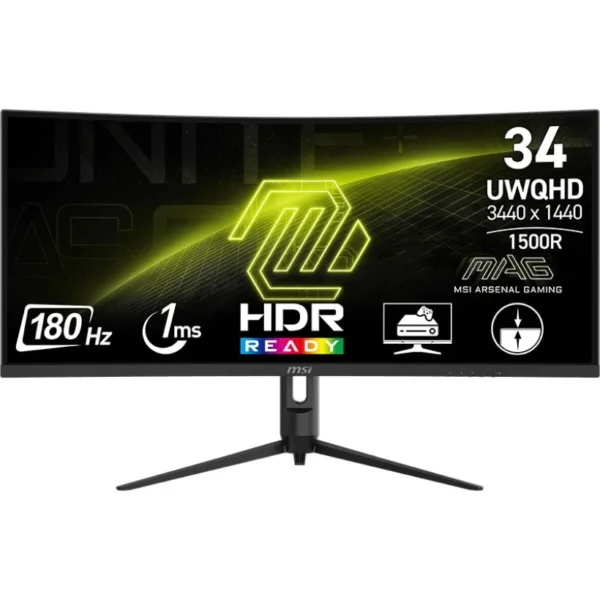 MSI MAG 342CQR E2 (VA Panel, Res: 3440 x 1440, 180Hz, 1ms MPRT, Adaptive - Sync ) Curved