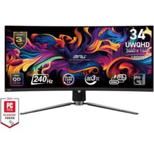 MSI MPG 341CQPX (QD O LED Panel, Res: 3440 x 1440 (UHD), 240Hz, 0.03ms GTG, G Sync ) Curved