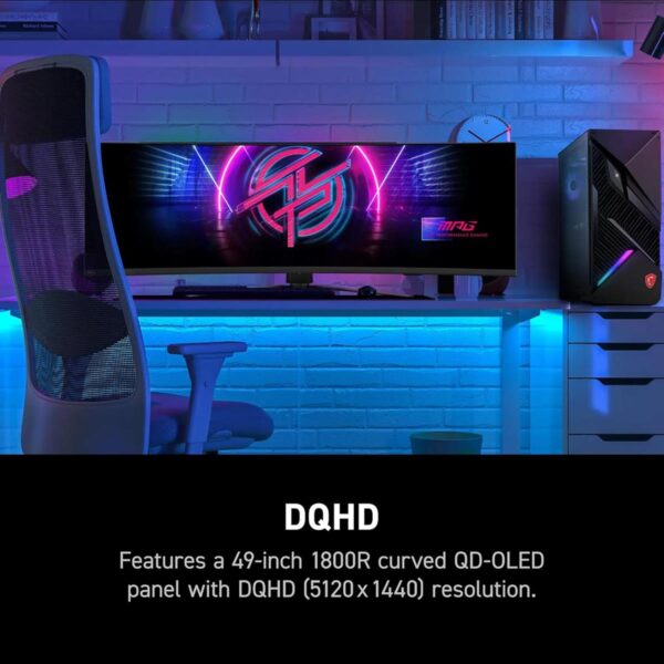 MSI MPG 491CQPX (QD O LED, Res: 5120 x 1440 (DQHD), 240Hz, 0.03ms GTG, Adaptive - Sync ) Curved - Image 2