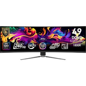 MSI MPG 491CQPX (QD O LED, Res: 5120 x 1440 (DQHD), 240Hz, 0.03ms GTG, Adaptive - Sync ) Curved