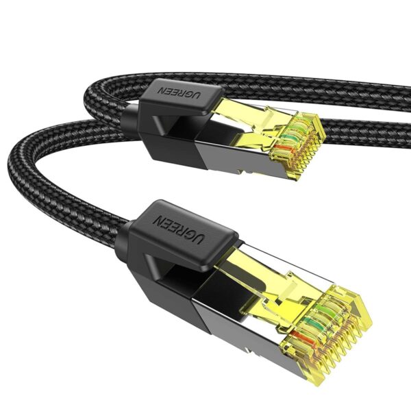 3 UGREEN Cat7 Pure Copper Ethernet Cable Braided 15m (Black)